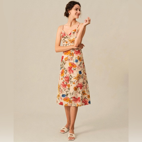 RIHOAS | Dresses | Nwt Rihoas The Cowl Neck Suspender Midi Dress Sz Xs S M  L Xl | Poshmark
